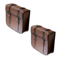 sacoche marron porte bagage vélo mobylette vélomoteur vintage