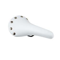 selle blanche  cuir synthétique pour vélo vintage ou fixie