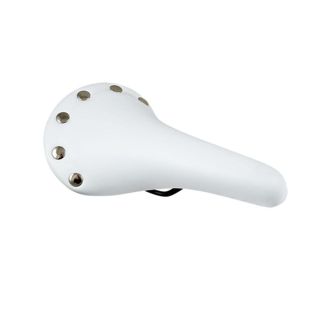 selle blanche  cuir synthétique pour vélo vintage ou fixie