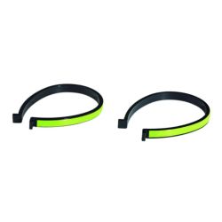 2  troussers bands clip in plastic fluorescent yellow reflessing