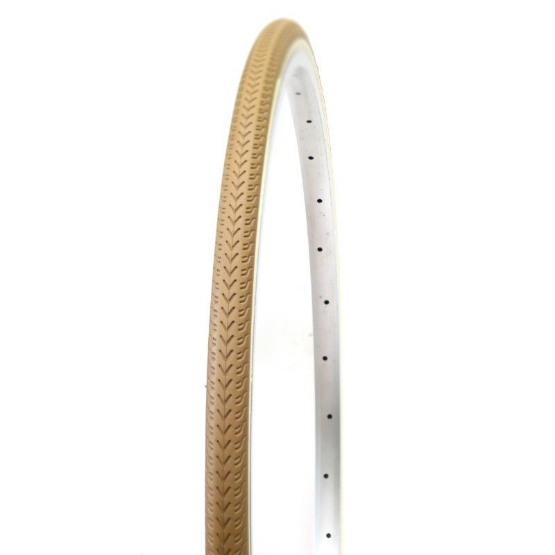 pneu 700 x 28C  marron flancs crème pour vélo randonneur rétro vintage