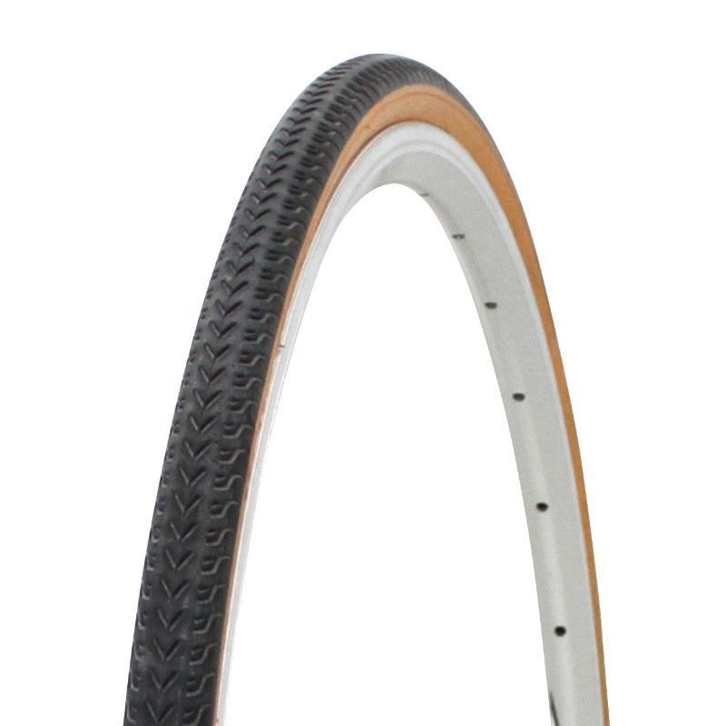 pneu Deli Tire 700x28C  noir et marron vélo vintage