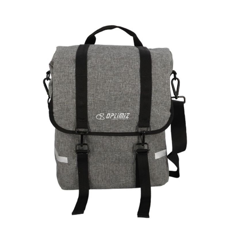 Sacoche vélo porte bagage gris 17 litres polyester