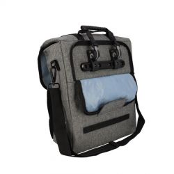 Sacoche vélo porte bagage gris 17 litres polyester