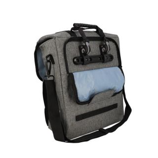 Sacoche vélo porte bagage gris 17 litres polyester