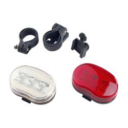 Front and rear lighting with batteries