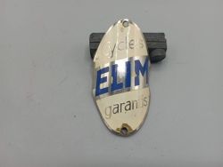 plaque vélo elim émaillée cadre marque constructeur vintage rétro ancien tube de direction