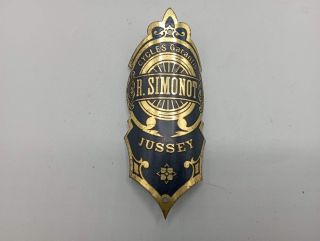 plaque vélo r simonot jussey émaillée cadre marque constructeur