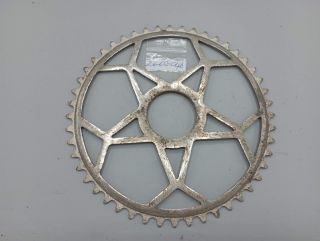 Aluvac Duralumin 46-tooth chainring for racing bikes from the 1930s, 1940s and 1950s