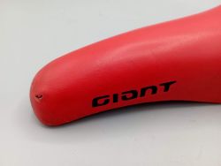 Giant red saddle, vintage 1990s road bike